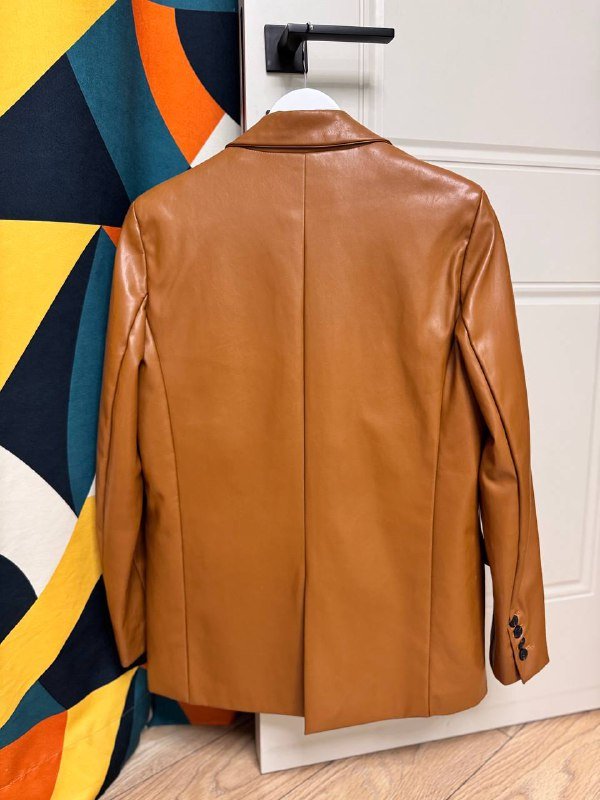 Кофта на флисе, серая кофта, брюки эко кожа, коричневый пиджак, рубашка кожа Zara 2