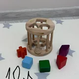 Пирамидка и кубики, набор кубики и игрушка, шуршалки и игрушки для малышей, мягкие игрушки, аэробол, фигурки животных, сортер деревянный, бизи домик, гараж для машины 7