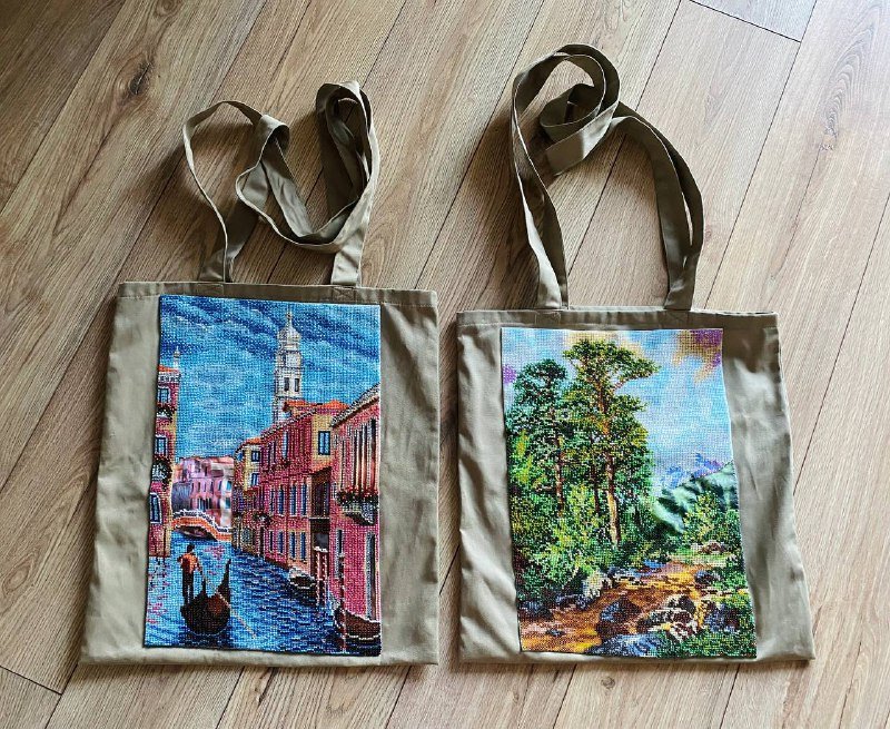 Шоперы ручной работы с вышивкой бисером