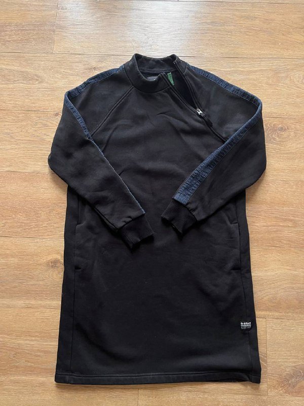 Платье свитшот G Star Raw черное с джинсовыми вставками размер М