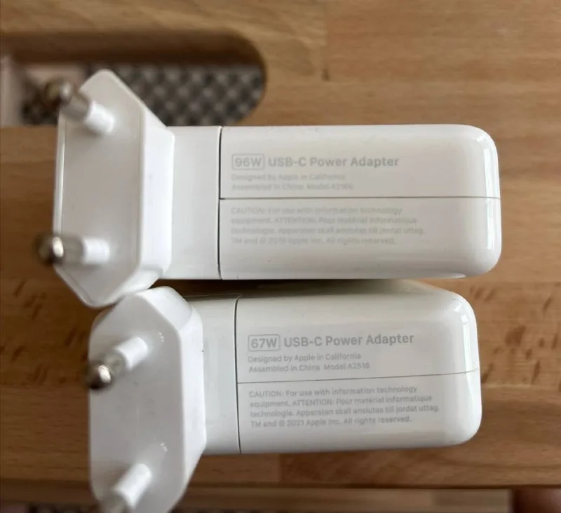67W и 96W USB-C зарядные блоки для MacBook