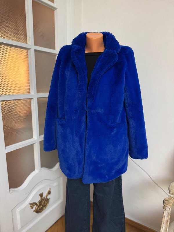 Синяя женская куртка из полиэстера, размер M