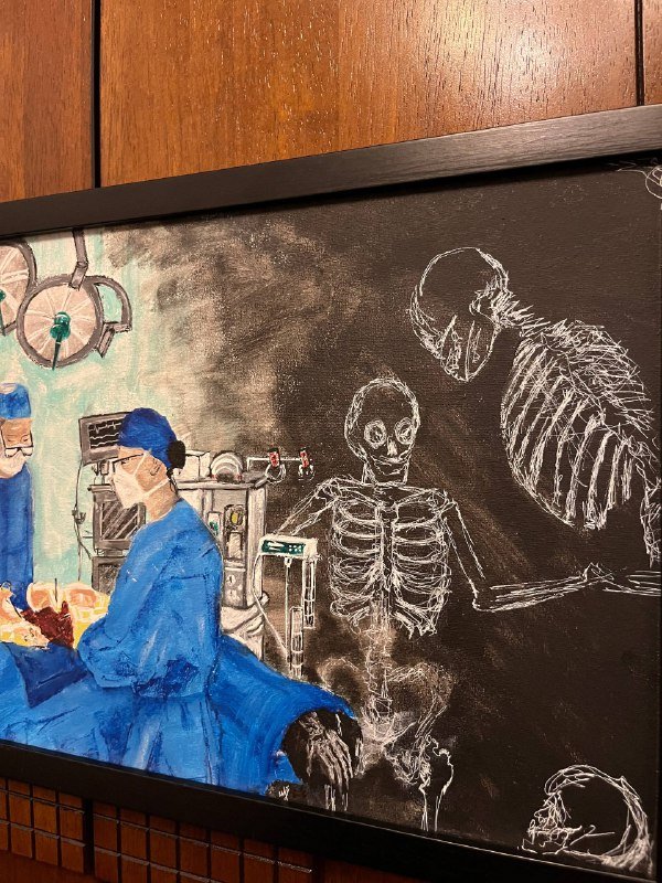 Картина с хирургами и скелетами 3