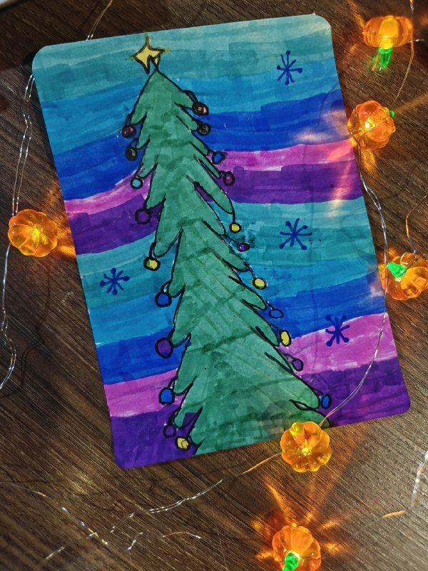 Крафтовые новогодние открытки 4