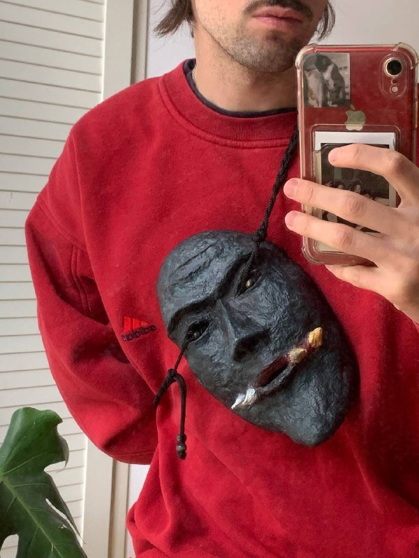 Ручная маска Демон из папье-маше 2