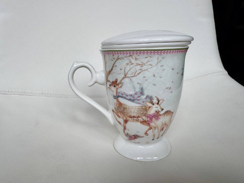 Кружка чашка для заваривания чая с керамическим ситечком 2