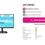Монитор AOC 24B2XH 23,8 дюймов, IPS, 75 Гц 4