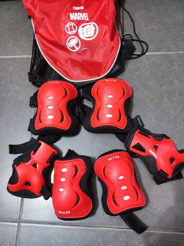 Детская защита наколенники, налокотники, защита кисти, рюкзак, размер М