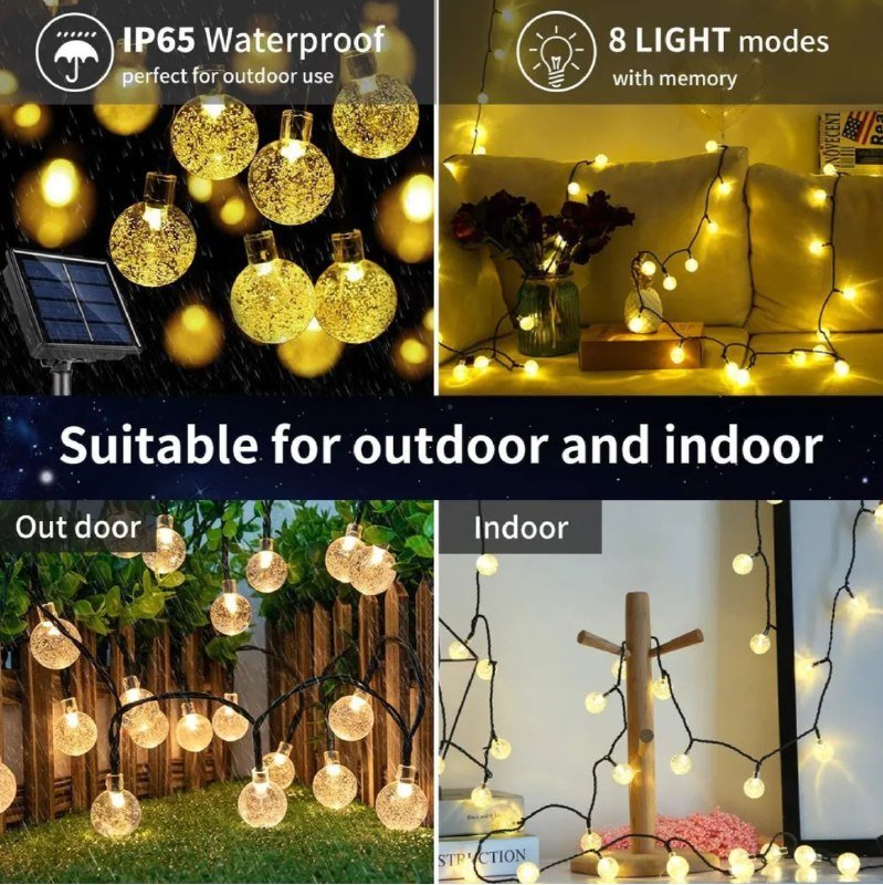 Светодиодная гирлянда 150 стеклянных шариков 17 м 3