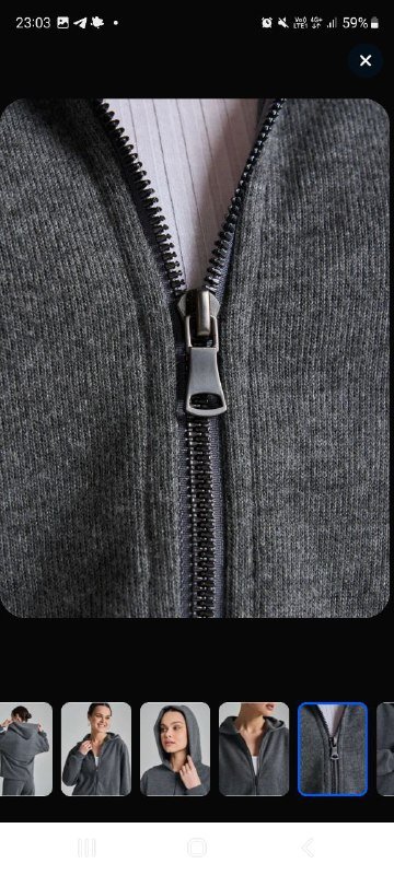 Мягкое теплое худи на молнии серого цвета 5