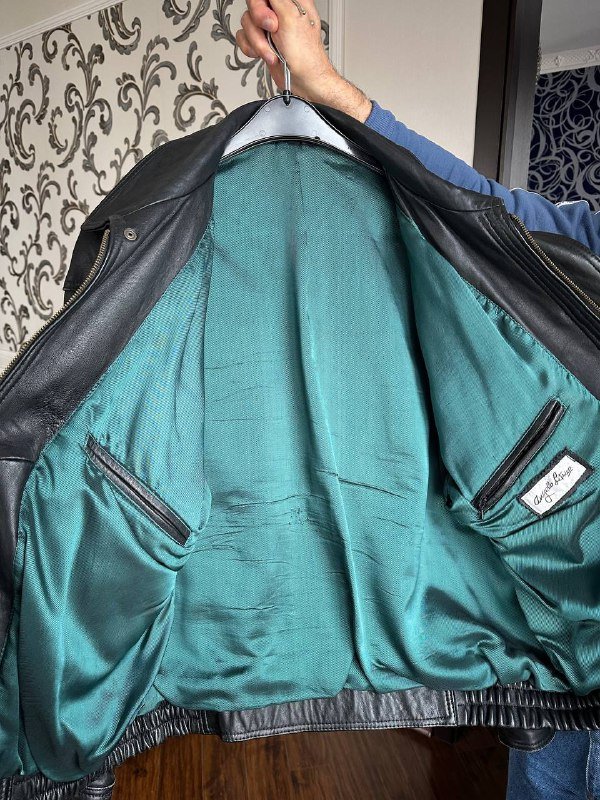 Винтажная мужская кожаная куртка Angelo Litrico 5