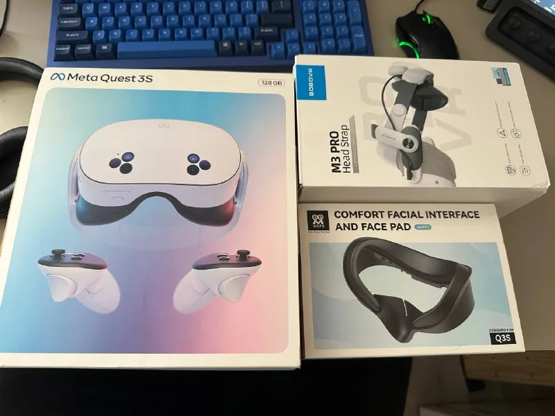 Meta Quest 3s 128GB VR headset with Bobovr M3 Pro mount 1
