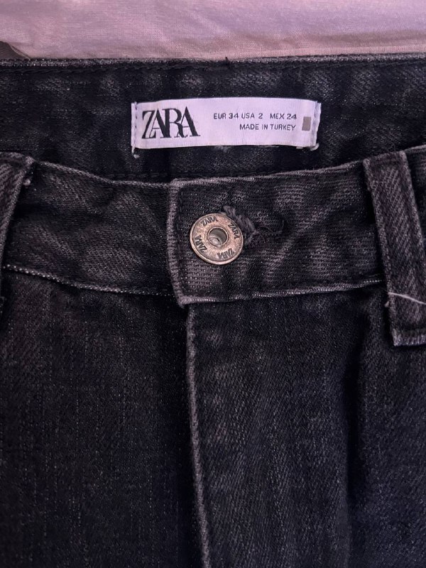 Джинсы прямые ZARA черные размер Eur 34 us 2 3