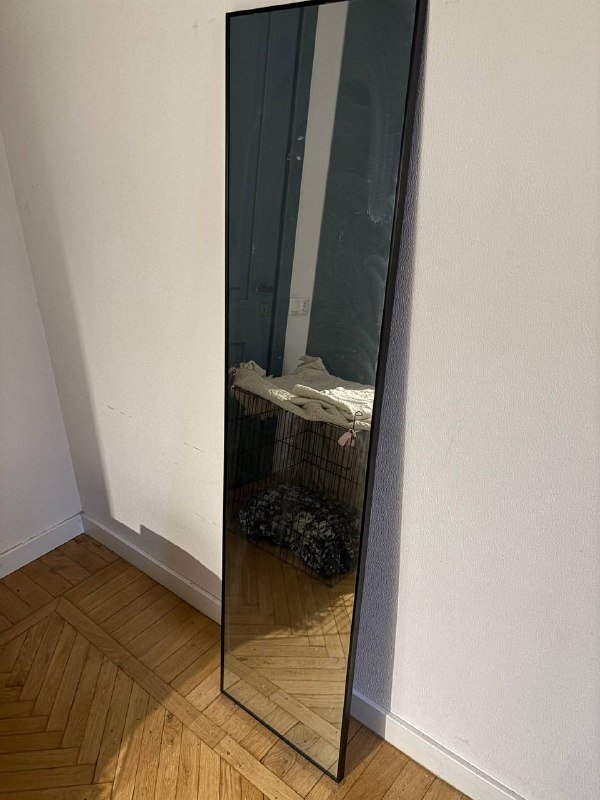 Зеркало Jusk 40х160см черная рама