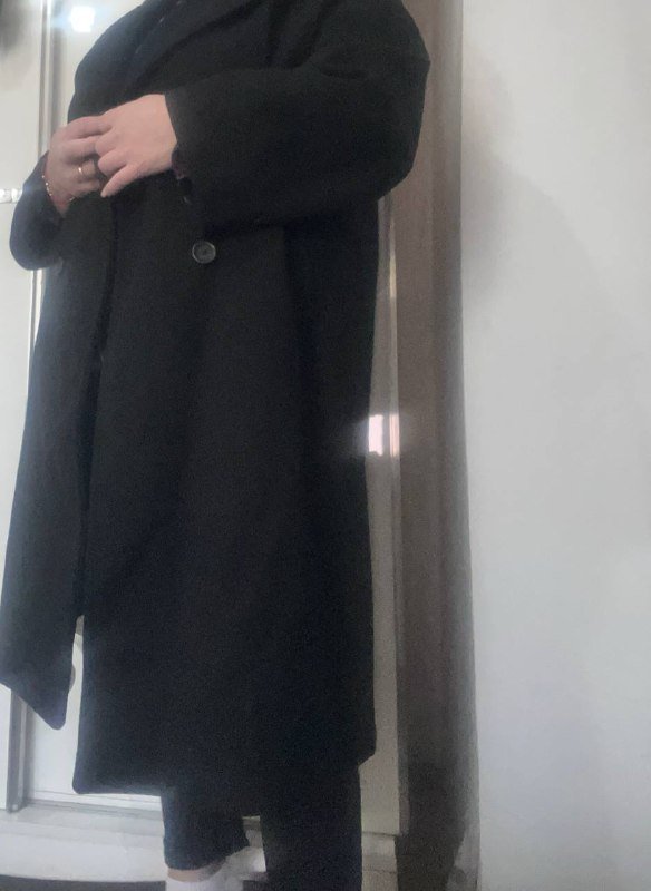 კოტონის შავი პალტო 44 ზომა