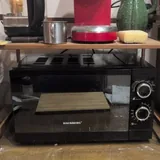 Деревянная полка для микроволновки с крючками 1