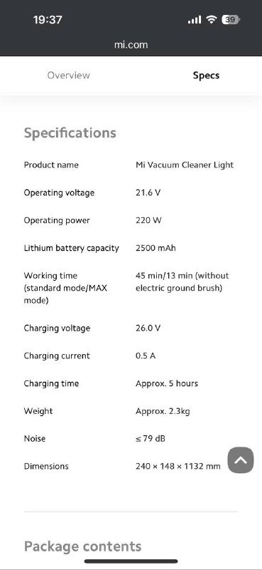 Ручной пылесос mi vacuum cleaner light 2