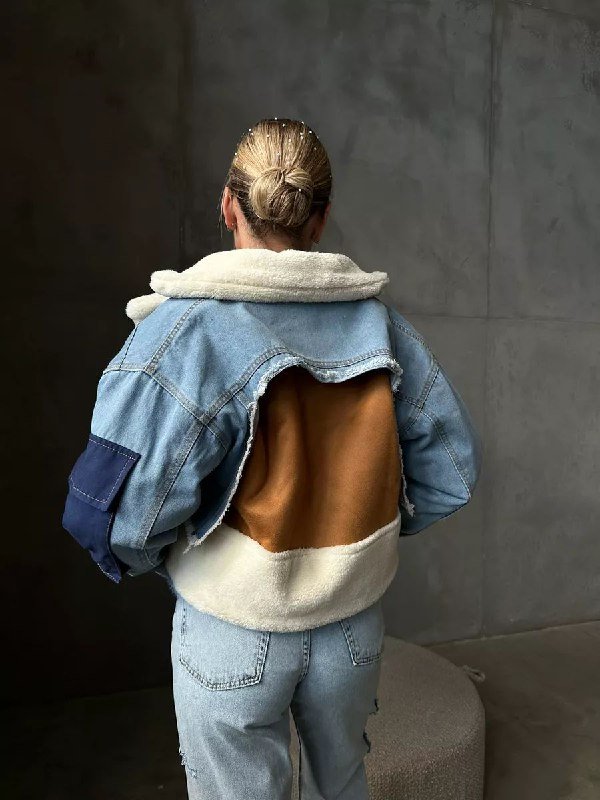 куртка женская джинсовая с мехом 2