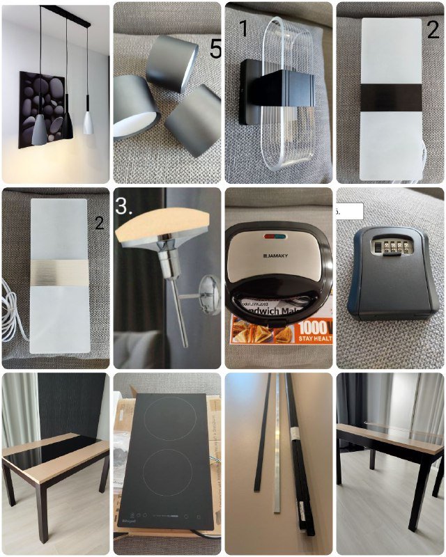 Обеденный раскладной стол Диез т7, варочная поверхность, сендвичница, светильники, ключница-сейф, алюминиевая полоса