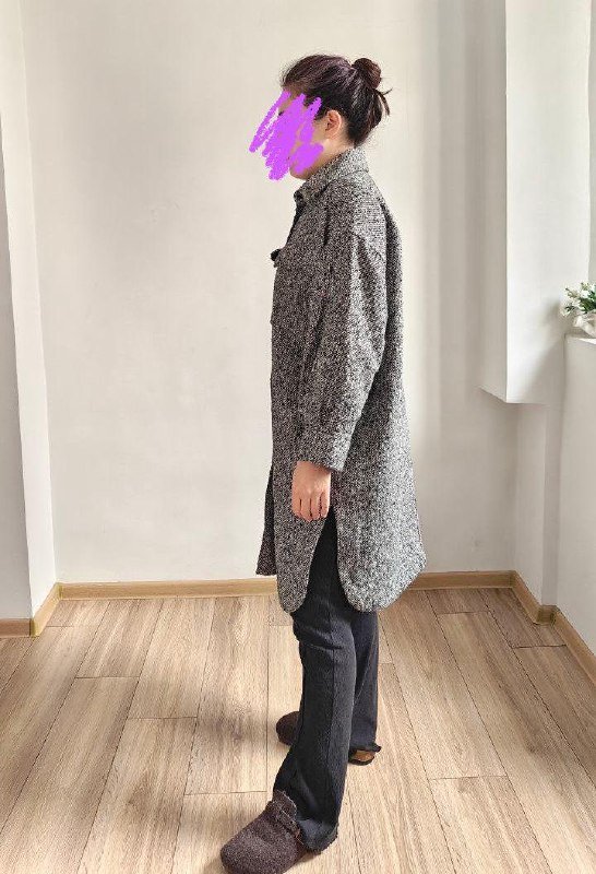 Пальто женское H&M размер S полиэстер теплое зимнее 6