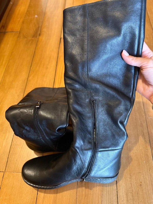 Кожаные женские сапоги трубы размер 38-39 2