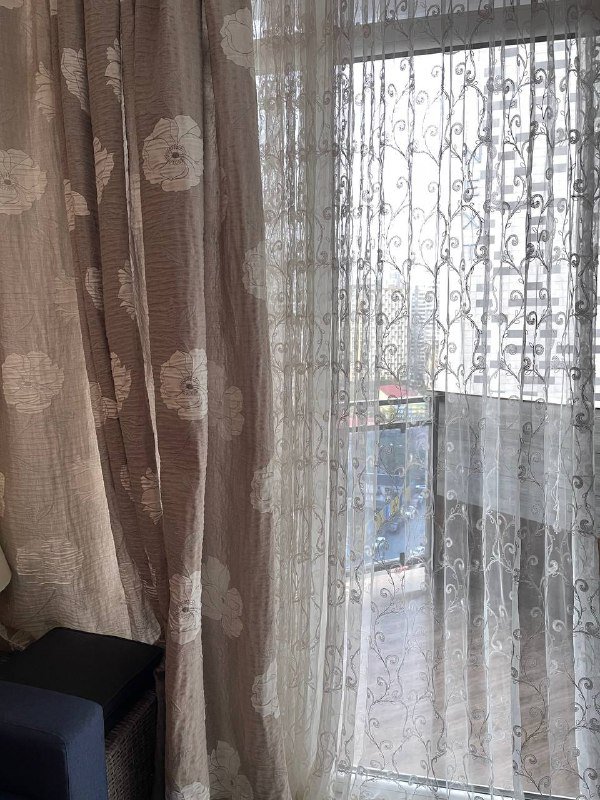 Шторы тюль и плотные с узором и цветами 2