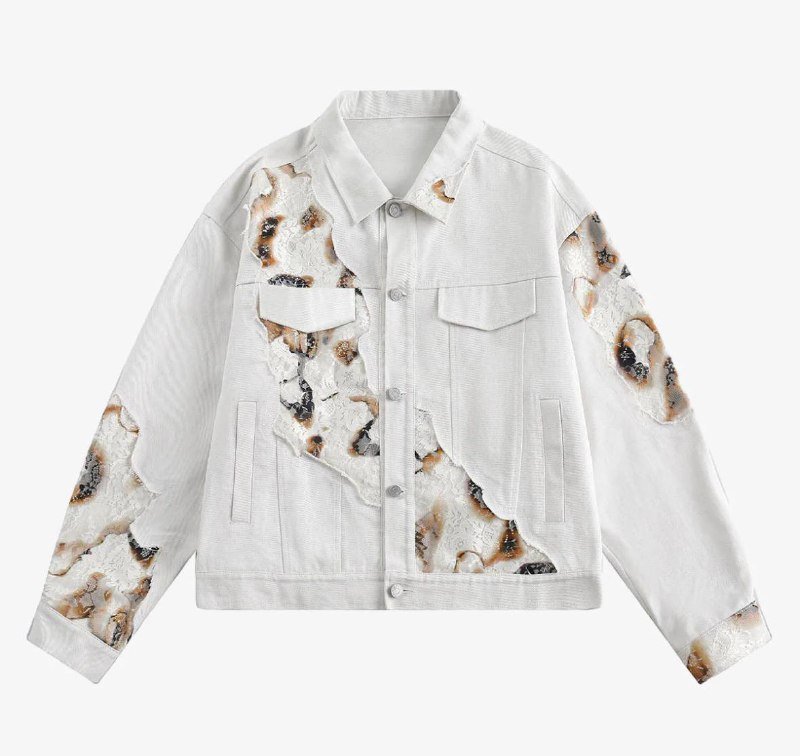 Джинсы Зара, рубашка Зара, джинсовая куртка с кружевом 5