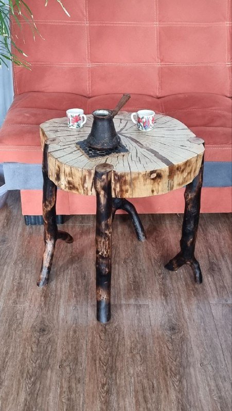 Журнальные столики из дерева, диаметр 54 см 4