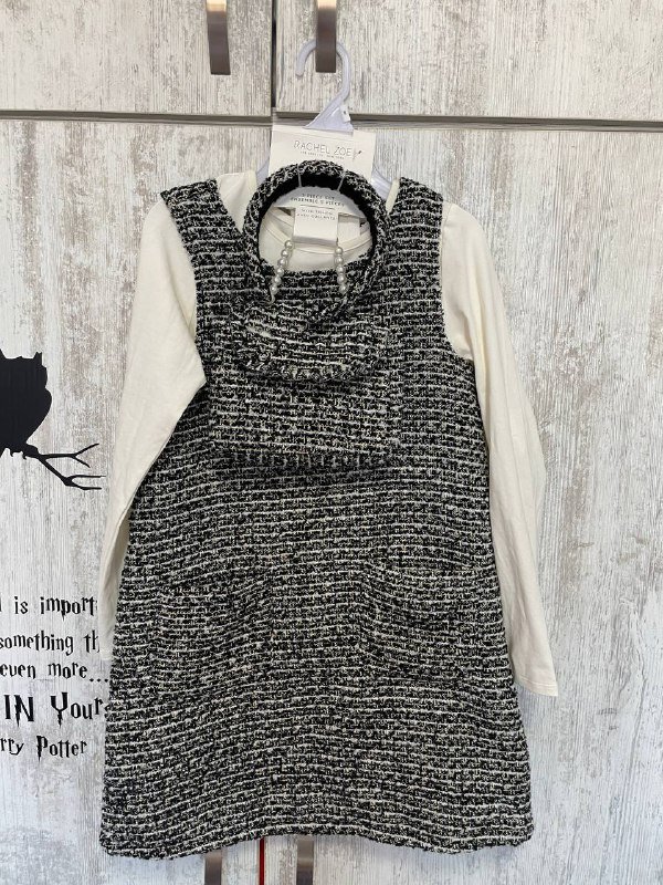 Черно-белый комплект для девочки 7-8 лет, Розовый комплект для девочки 11-12 лет 4