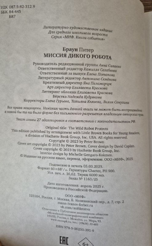 Детская книга Миссия дикого робота Питер Браун 4