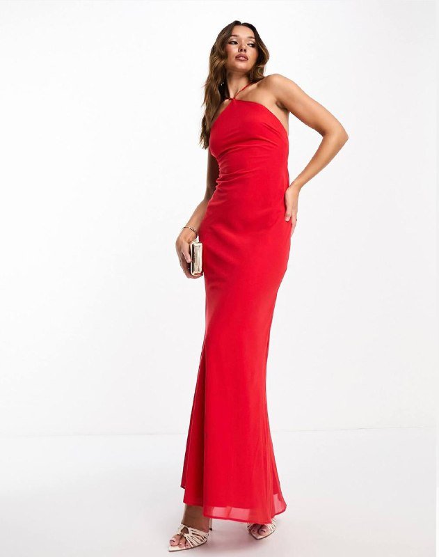 красное платье Asos Design, платье-корсет Asos Luxe 4