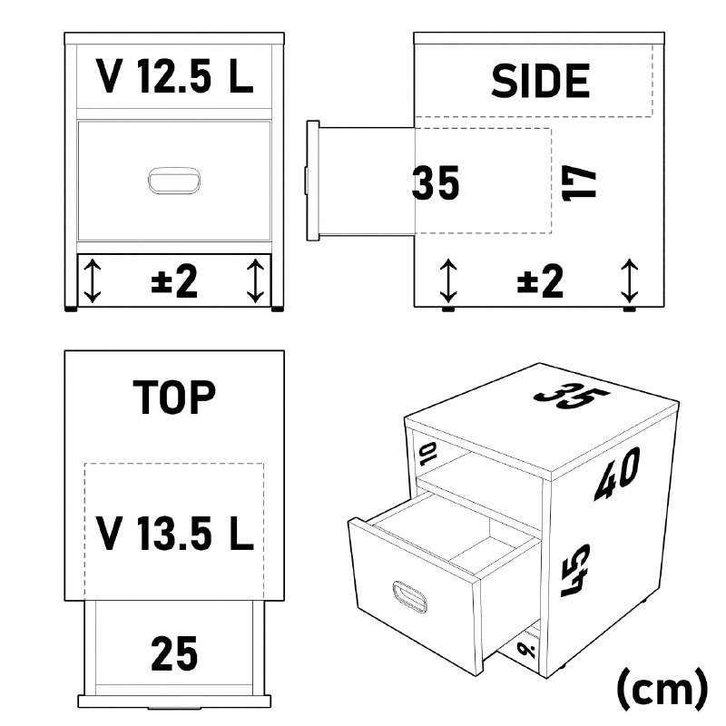 Прикроватные тумбочки с ящиком белого и серого цвета 5
