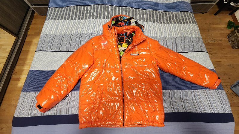 Members Only X Nickelodeon Orange Puffer Jacket Mens XL 2