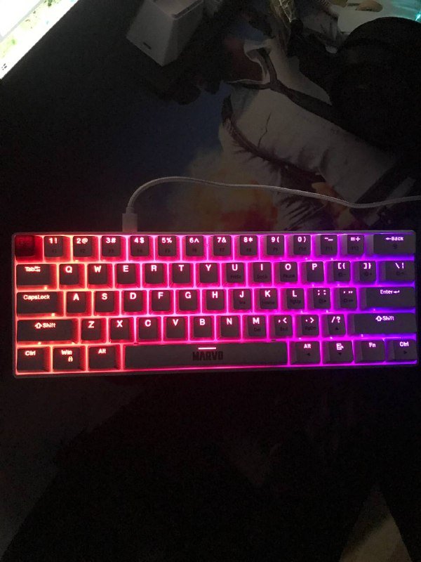 Клавиатура MARVO белая с красными свитчами 2