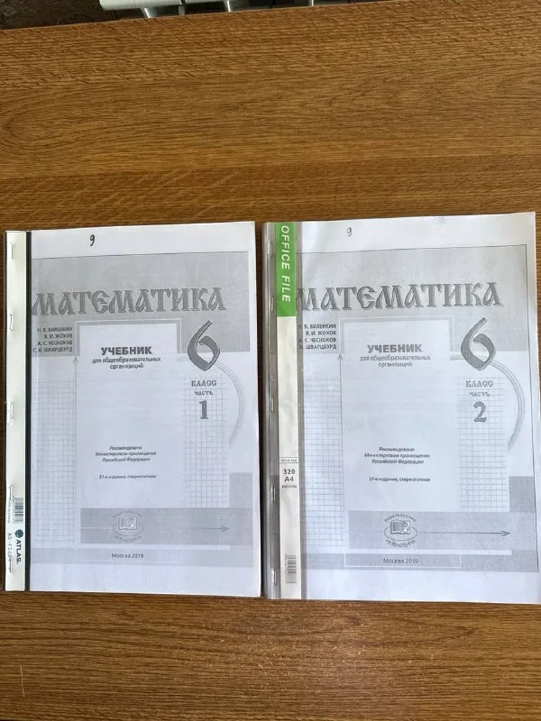 Учебник по математике 6 класс, 2 части