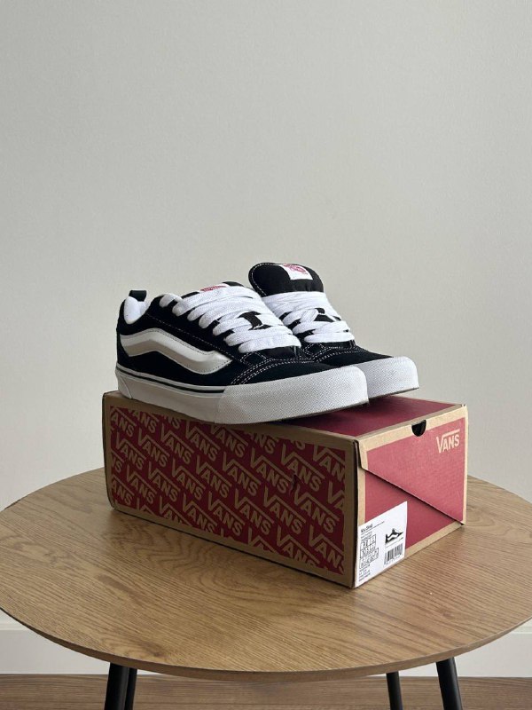 Кроссовки Vans Knu School черные белые мужские