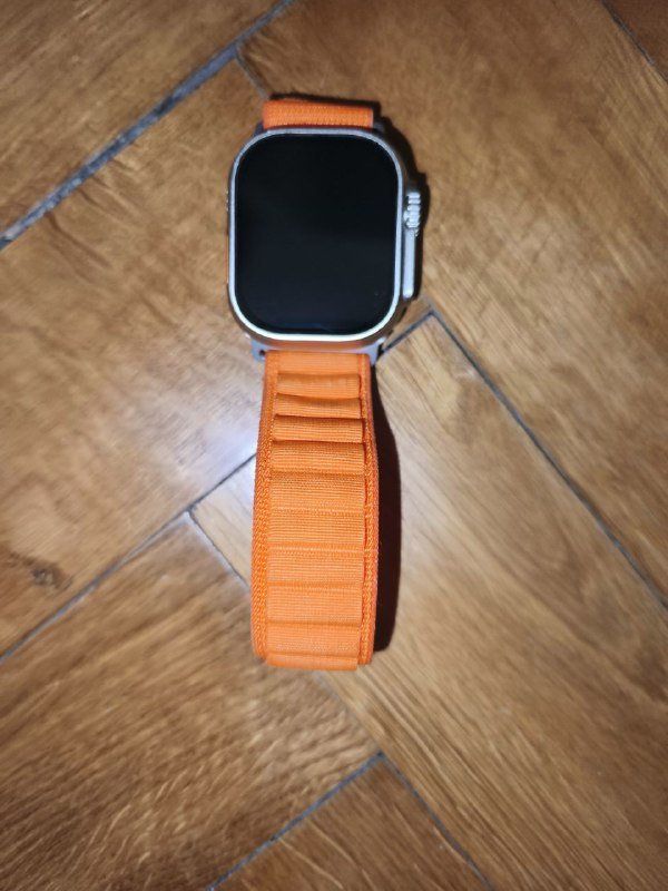 Смарт-часы Wearfit ULTRA с оранжевым ремешком, зарядником