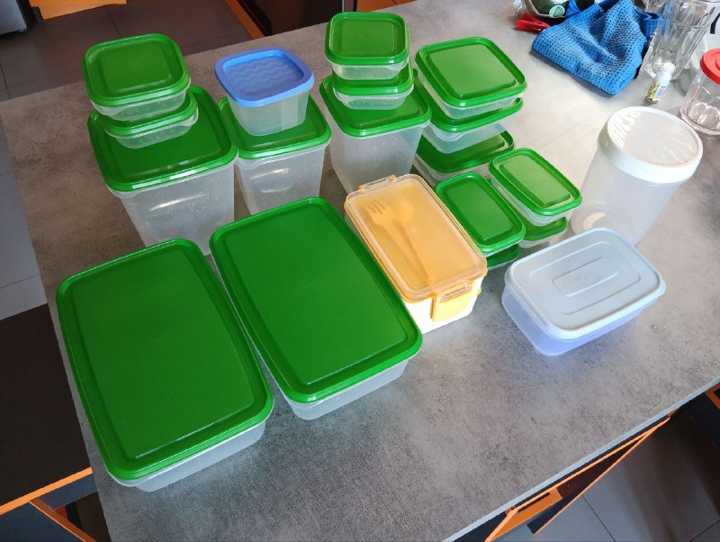 Пластиковые контейнеры для продуктов, зеленые Ikea