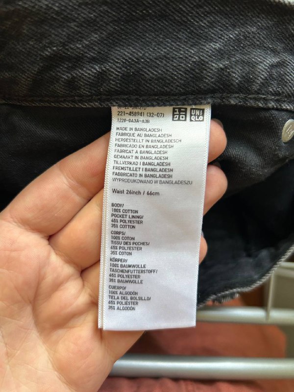 Шорты Uniqlo черный деним, размер 26, S-M 3