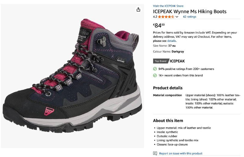 Ботинки зимние Icepeak размер 40 2