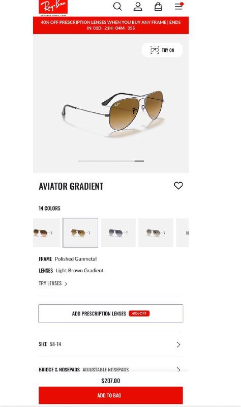 Оригинальные очки RAY-BAN AVIATOR GRADIENT 3