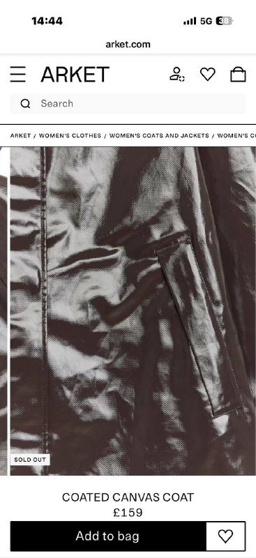 Плащ Arket лакированный размер S 3