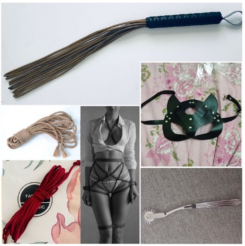 Флоггер из натуральной кожи, веревка шибари, колесо Вартенберга