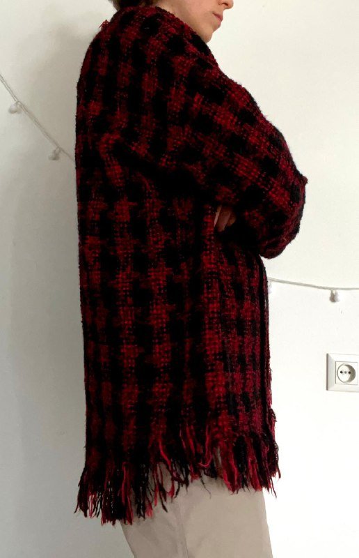 Красный жакет Zara оверсайз с накладными карманами 3