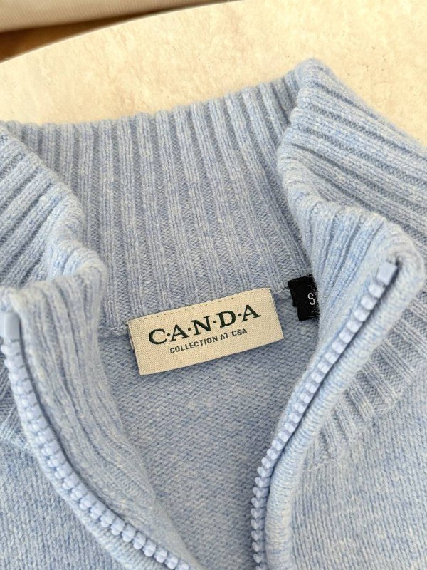 Синий шерстяной свитер C&A lambswool, размер S 2