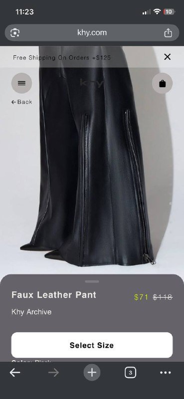 Чёрные кожаные брюки Khy, размер S 2