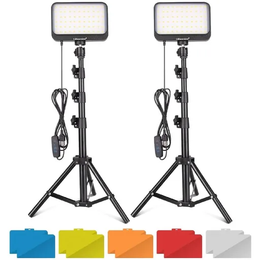 UBeesize LED light with stands and color filters