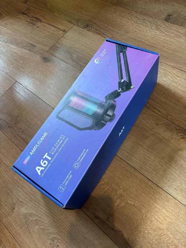 Конденсаторный USB-микрофон Fifine AmpliGame A6T со стойкой