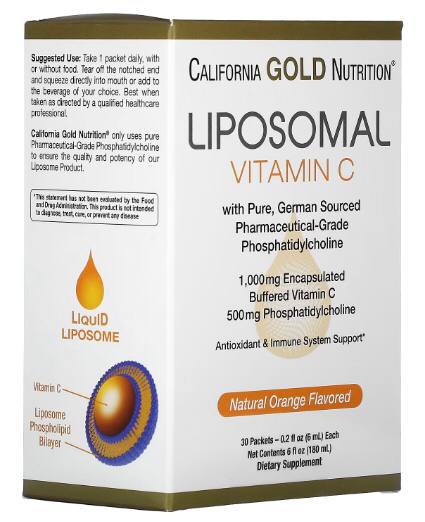 Липосомальный витамин C со вкусом апельсина California Gold Nutrition 6 мл 2