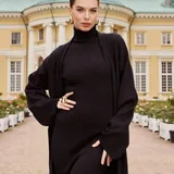 Тёплое платье миди, кардиган 1